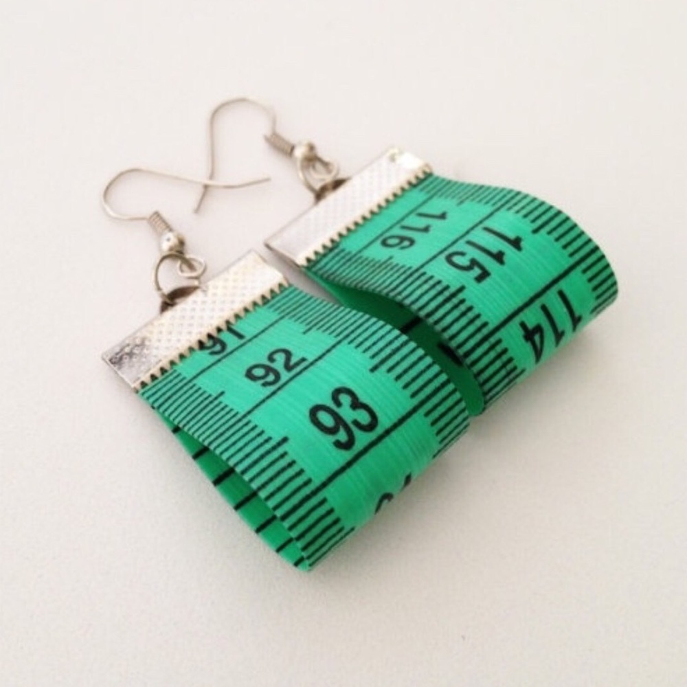 Measuring tape earrings